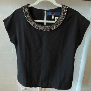 Francesca's Blouse - Black with beaded detailing
